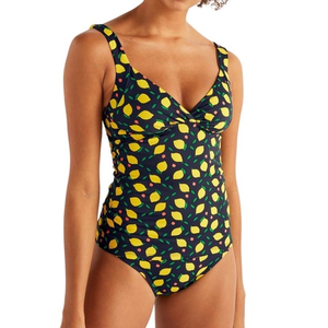 Boden Talmanaca Lemon Fruit‎ Navy Blue One-Piece Swimsuit 6R